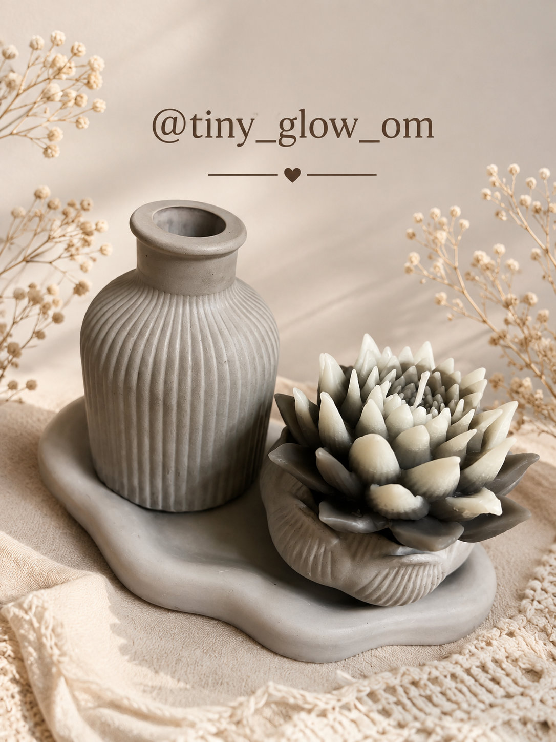 Tiny Glow معرض الأعمال السابقة - شموع معطرة وجبس ملون بتصاميم مخصصة في مسقط